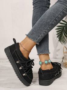 Damen warme Schneestiefel, Lässig Schuhe, neue Samt-Kunstpelz Patchwork Ankle Boots, flache dicke Sohle Schneestiefel für den Winter