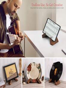 1 Stück Holz Rezeptbuchständer, Tee-Kuchenständer, Buch- & Topfdeckelhalter, Holz Ausstellungsregal, bequemer Stützständer für Zuhause & Restaurantmenü