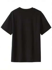 Camiseta de Hombre con Estampado de Cámara Vintage - Suave y Cómoda Camiseta Casual de Verano con Detalle de Punto Acanalado, Ajuste Regular, Cuello Redondo, Negra, Perfecta para Adultos, Ropa Casual de Verano| Impresión de cámara retro| Tela suave, camiseta - Negro - Ver 3