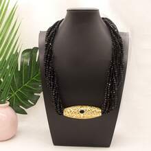 1 pezzo Collana da donna minimalista in stile mediorientale arabo con perline, pendente a goccia floreale in metallo, gioiello adatto per matrimoni tradizionali, celebrazioni di Eid