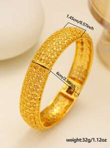 1 سوار من النحاس المطلي بالذهب عصري، مناسب للارتداء اليومي والمناسبات للنساء، هدية