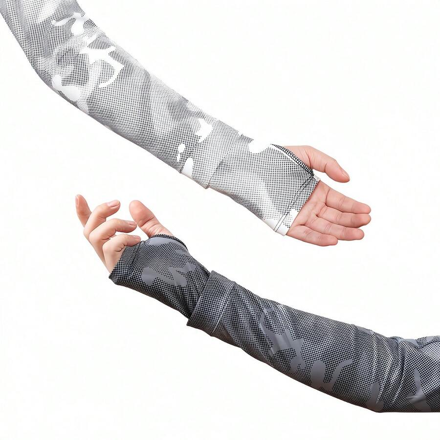1pc Polyester Camouflage Arm Sleeve, Casual Summer Sun Protection Arm Cover, Breathable Outdoor Fishing UV Protection Arm Sleeve, Camouflage Face Mask Neck Gaiter For Men And Women - Men's Arm Sleeves - View 1