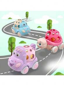 婴儿汽车玩具婴儿软橡胶推车幼儿摇铃滚动汽车惯性动力卡车玩具礼物，果冻车，幼儿玩具车，汽车玩具，返校