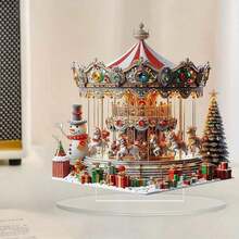 1 pezzo Decorazione da tavolo in stile bohémien in acrilico con carosello rotante - Decorazione natalizia 2D, adatta per la casa e la scrivania dell'ufficio, regalo per le vacanze