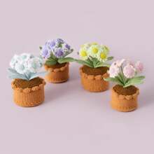 1pc Artificial Crochet Sunflower, Rose, Tulip, Fake Flower, Tabletop Decor, Wall Decor, Artificial Flower, Suitable For Birthday Gift, Anniversary Gift, Mother's Day Gift, Christmas Gift, Event And Home Decor, Valentine's Day Gift