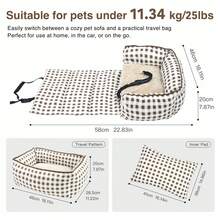 Upgraded Dog Car Seat, Portable & Detachable Travel Booster For Small Dogs & Cats Under 25lbs, Soft Bed With Breathable Summer Design, Safety Buckle, Fits Front & Back Seats - 彩色 - 查看 13