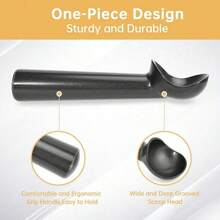 1pc Ice Cream Scoop, 7-Inch Non-Stick Anti-Freeze One-Piece Aluminum Scoop, Heavy Duty Durable Design, Easy To Clean, For Gelato, Cookie Dough, Sorbet, Almonds - Multicolor - View 8