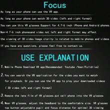 YIYI VR头显，兼容和安卓手机，3D虚拟现实眼镜，适用于电视、电影和视频游戏，带遥控器，VR虚拟现实眼镜头显，兼容4.7-6.0英寸/安卓手机，1个装 - 彩色 - 查看 5