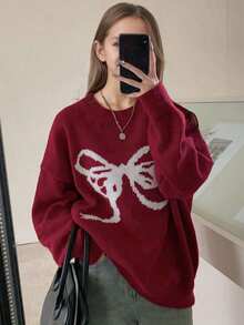 1pc Girls Casual Thick Pullover Sweater, Comfortable Student Knitwear For Autumn/Winter - Soft & Cozy Solid Color Sweater, Perfect For Warm Days And Cold Nights