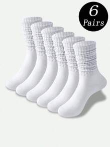 3 Pairs Women's Plain White Slouch Socks (No Cardboard)