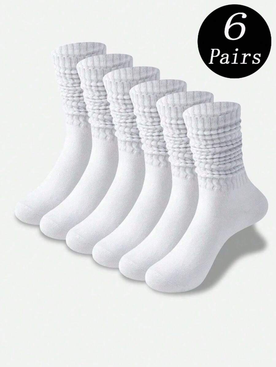 3 Pairs Women's Plain White Slouch Socks (No Cardboard)
