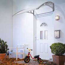 Front Door Canopy, Plastic, Aluminum, Pent Arch Canopy, Roofing, Canopy For Front Door, Pent Arch Canopy, Polycarbonate Pent Canopy, Roofing, PP Bracket, 60*100cm - Transparent - View 5
