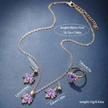 Rose Gold Tone Watch Case + Matching Jewelry Set, Elegant And High-End, Shines In Daily Gatherings