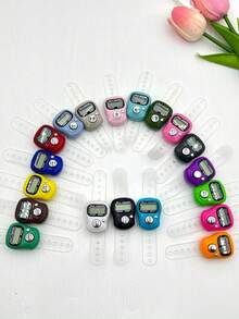Mini Electronic Finger Counter/Ring-Shaped Manual Counter, Random Color, Suitable For Knitting, Prayer (Tasbih), Games, Sports, And Other Counting Purposes - Multicolor - View 1