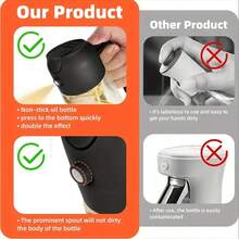 1pc 2-In-1 Portable Olive Oil Sprayer/Dispenser, Tilt And Spray, Glass Kitchen Sprayer, Suitable For Cooking, Grilling, Air Fryer, Baking, Salad - Leak-Proof, Reusable Drizzle Container