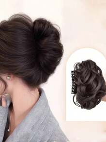 1 szt. damska spinka do włosów z warkoczy z syntetycznych włókien, wysoka spinka do warkoczy z koroną, spinka do baków, puszysty upięty kok, swobodna spinka do włosów z syntetycznych włókien, odpowiednia na każdą porę roku, jesień i zimę, akcesoria do włosów dla kobiet, stroje wakacyjne