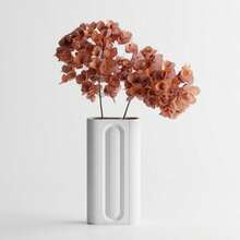ORIZZONTE Vaso Architettonico Bicolore – Precisione, Texture e Carattere Tattile 9.1*5.5*17.9cm, 100% Made in Italy - Bianco - Visualizzare 3
