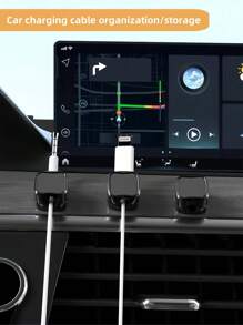 6/3/1pc Magnetic Cable Organizer - Black And White Cable Clips, Small And Durable, Suitable For Desktop Wall Mount, Mobile Phone Data Cable, Charging Cable, Desk, Home, Car And Office - Perfect For Technology Lovers And Students, Comes With Storage Holder And Cable Clip, No Drilling Required, Mark-Free Adhesive, Universal For Many Countries