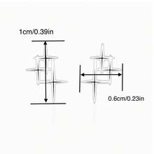 1 Pair Of Stylish Cross Studs, Stainless Steel Earrings, Women Jewelry Earrings Elegant Punk Style, The Best Gift For Party Friends - 銀色 - 查看 7