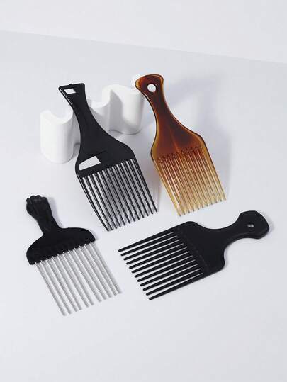 Bộ 4 lược chải tóc kiểu châu Phi, giúp tạo độ phồng, làm mượt và giảm xơ rối, phù hợp với tóc châu Phi, tóc xoăn và tóc dày.