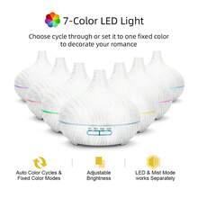 550ml Aromatherapy Diffuser Ultrasonic Diffuser Cool Mist Humidifier With 4 Timers 7 Colors Light Waterless Auto Off For Large Room Office - White Wood - View 5