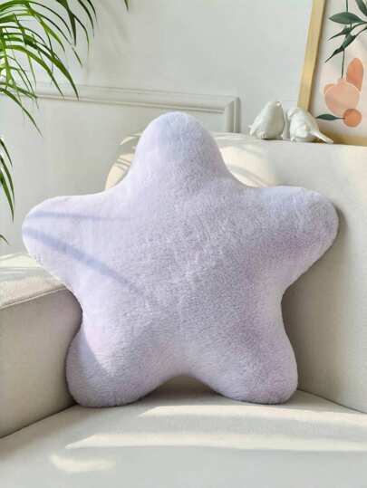 Christmas Decorative Pillow Adorable Star-Shaped Plush Pillow Soft Faux Rabbit Fur Pillow For Sofa, Bedroom, And Living Room Christmas And New Year Home Decor A Wonderful Christmas Gift For Family And Friends
