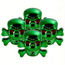 4pcs Skull Shaped Tire Valve Stem Caps, Plastic Dustproof Wheel Rim Valve Covers, Universal Fit For Cars, SUVs, Bicycles, Trucks, Motorcycles - Multicolor - View 8