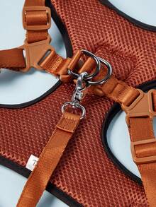 PETSIN Conjunto de coleira para animais de estimação com design de urso fofo e respirável de poliéster, 1 peça, adequada para cães de raças pequenas, como poodle e urso, para uso externo - Preto - Ver 8