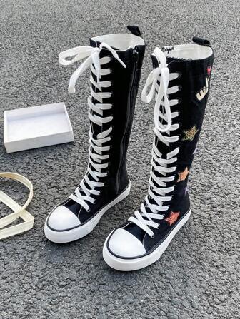 OPOEE Zapatos de lona blancos, zapatillas deportivas de media caña, zapatos de lona para niños, estilo coreano de primavera y otoño, diseño simple, para niños y niñas, zapatillas deportivas de cordones de caña baja, zapatos clásicos de lona de caña baja, zapatos casuales de skateboard para niños