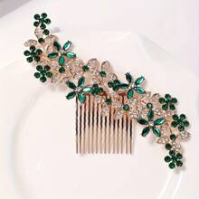 1件波西米亚浪漫新娘伴娘婚礼花朵发梳，水晶水钻新娘伴娘花朵头饰，水钻花朵发夹，新娘侧梳，女士发饰，适合晚宴、婚礼、特殊场合。送给新娘、伴娘和宾客的礼物，情人节配饰 - A - 查看 19