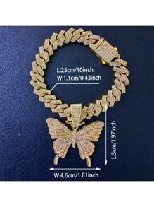 Pendentif papillon classique simple de style hip hop, chaîne cubaine de cheville, bijou personnalisé pour la Saint-Valentin, cadeau pour hommes et femmes, mère, fête des mères