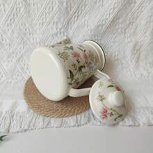 1 pièce Cafetière en émail vintage 1,2 L, bouilloire à verser à la main, théière de maison, pot d'eau froide, pot à huile, théière et cafetière de restaurant rétro en émail, décoration en émail, cafetière à verser à la main en émail épais, bouilloire en émail, pot à huile de cuisine