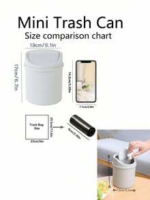 1pc INS Style Bedroom New Girl Heart Home Cute Cover Net Red Mini Storage Box, Plastic Garbage Can With Lid, Tabletop Wastebasket, Trash Bin For Home Office Desk Decor,Coffee Table, Office, Living Room, Study