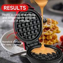 HONGMEI Waffle Maker 1pc Wall Plug 350-Watt 4-Inch Mini Waffle Maker For Individual Waffles, Hash Browns, Keto Chaffles With Easy To Clean, Non-Stick Surfaces Waffle Maker