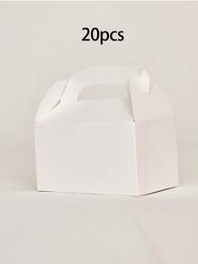 5/10pcs Set Portable Gift Box, Wedding Cake Boxes, Birthday Party Favor Boxes, Creative Candy Chocolate Paper Boxes - White - View 14