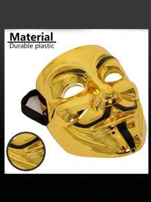 1 件万圣节恐怖面具，复仇化妆舞会 V 型面具，适合万圣节主题派对服装