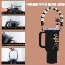 Set für 30/40 Oz Becher, inklusive Henkelriemen, Plüschball und Schlüsselanhänger, schöne Wasserbecherdekorationen