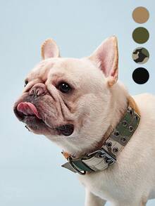 PETSIN 1pc Adjustable Nylon Dog Collar, Military Tactical Training Dog Collar With  Patch Panel, Suitable For Medium & Large Dogs