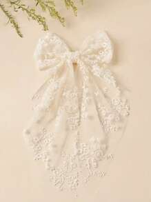 1 pezzo Fermaglio per capelli grande con fiocco di pizzo, accessorio per capelli dolce e carino da principessa, perfetto per la stagione romantica del matrimonio delle ragazze, un regalo estivo fresco per i capelli