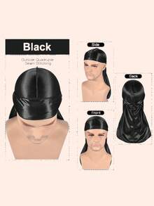 Durag con tiras largas, pañuelos para la cabeza para hombres, gorra para ondas - Multicolor - Ver 3