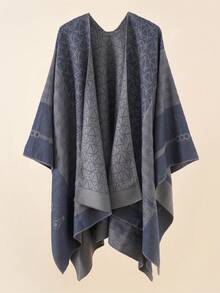 1 件男士围巾披肩，温暖时尚链条几何图案，舒适透气休闲保暖围巾披肩，秋冬 - 彩色 - 查看 7