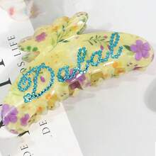 Personalized Hair Claw, Hair Clips, Hair Barrettes, Diamond Hair Claw, Hair Accessories, Custom Name Hair Clips, Hair Claw, Pink Princess Gift Sequines, Fashion , Colorful, Cute, Adorable, Friends, Grandparents, For Teenagers, Junior High School Students, Middle School Students, High School Senior High School Students, College Students, University Students, Freshman, Sophomore, Underclassmen,Customized Hair Accessories,End Of Summer,Forest Tones - Multicolor - View 17