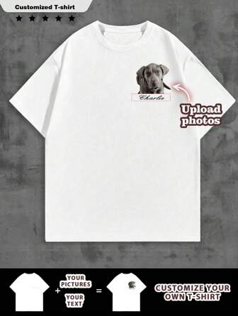 Maglietta personalizzata da uomo con foto personalizzata, personalizza il testo e la foto, personalizza il tuo nome, personalizza foto di selfie/bambino/amico/idolo/coppia/famiglia/festa/scuola/sport/animale domestico, stampa logo/aziendale/divisa per evento aziendale