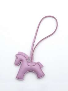 1 件奔腾的骏马和狗钥匙扣 - PU 皮革马术吊饰，14 种颜色（绿色、黑色、粉色、蓝色、黄色、白色、棕色、红色、橙色、棕色、深蓝色、深棕色、黑色、紫色、酒红色） - 可调节钥匙、包包、手机链带 - 情人节男女礼物 - 可与背包搭配