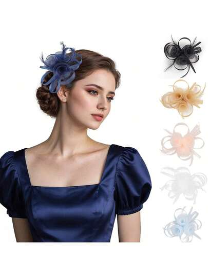 1pc Fascinators Headband Women's Tea Party Hat Kentucky Derby Hats Cocktail Wedding Bridal Fascinators Headband Clip For Women Girl Birthday Mother's Day Gift