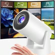 Vielseitiger Mini-Projektor, 1080P-Unterstützung, Stromversorgung über USB, kompaktes Design mit integrierten Lautsprechern, ideal fürs Kino im Garten, Kurztrips und gemütliche Filmabende.