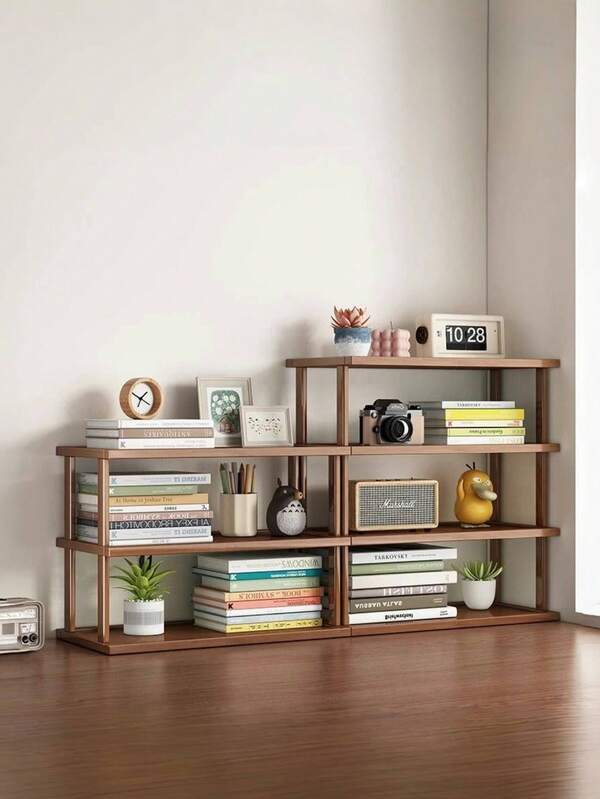 1 Stück mehrstöckiges Aufbewahrungsregal für den Schreibtisch, einfaches Bücherregal für Studenten, Ablagefläche für den Tisch, Holzregal, Aufbewahrungsregal, kleines mehrstöckiges Regal für den Tisch