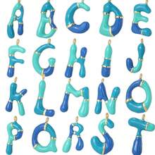 1 pieza Colgante con inicial de cobre, colgante de letra de globo DIY para hacer joyas, accesorio de colgante de letra elegante, adecuado para combinar a diario, gran regalo para el Día de Acción de Gracias, Navidad