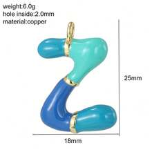 1pc A-Z Initial Letter Pendant, DIY Balloon Letter Pendant Jewelry Making Charm, Delicate Letter Pendant Accessory, Suitable For Daily Matching - Multicolor - View 32