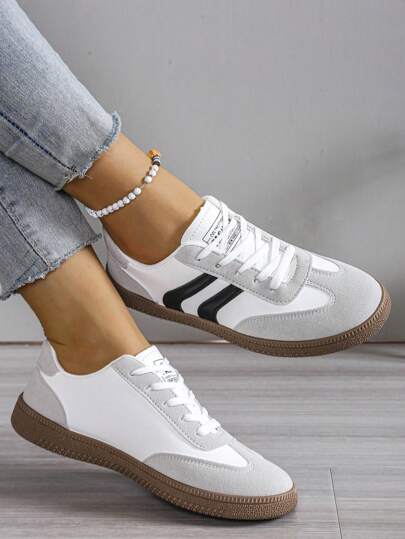 Zapatillas de moda con suela de goma clásica y retro para mujer, zapatos casuales de tenis, zapatos de skate, zapatos para caminar, zapatos de entrenamiento antideslizantes